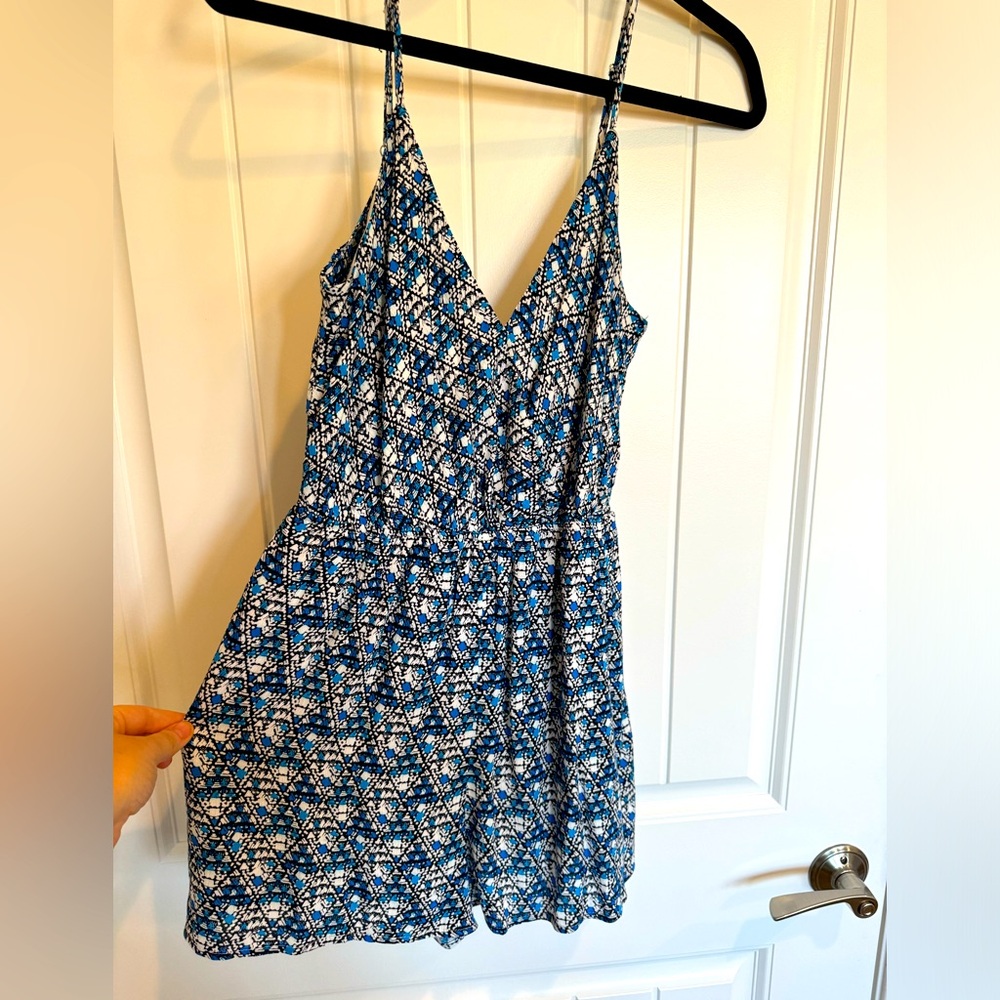 Geometric print romper